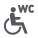Toilettes accessibles aux personnes en fauteuil roulant